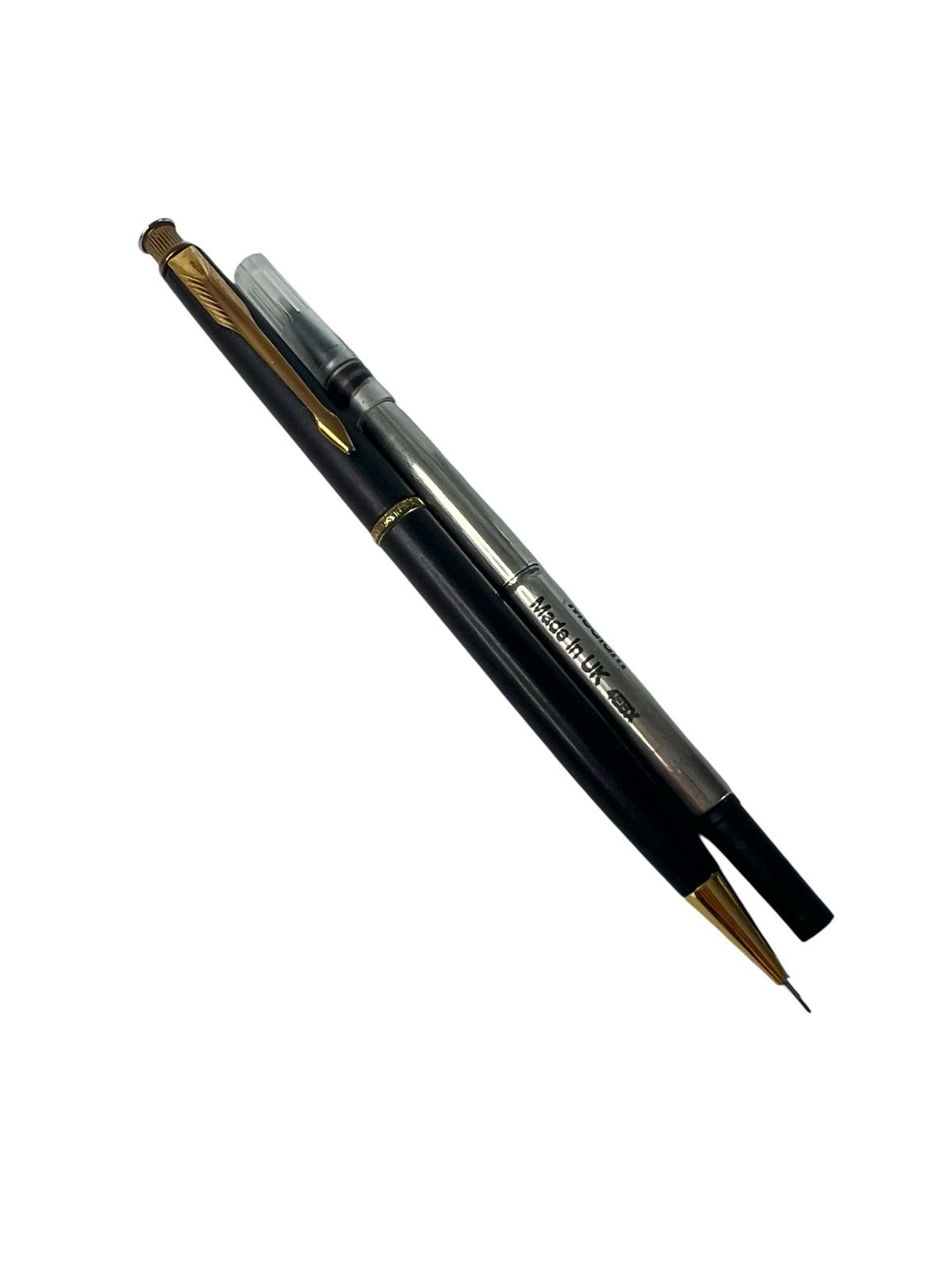 Parker Mechanical Pencil USA Gold Black & Roller Ball Refill 4EBX Cartridge UK