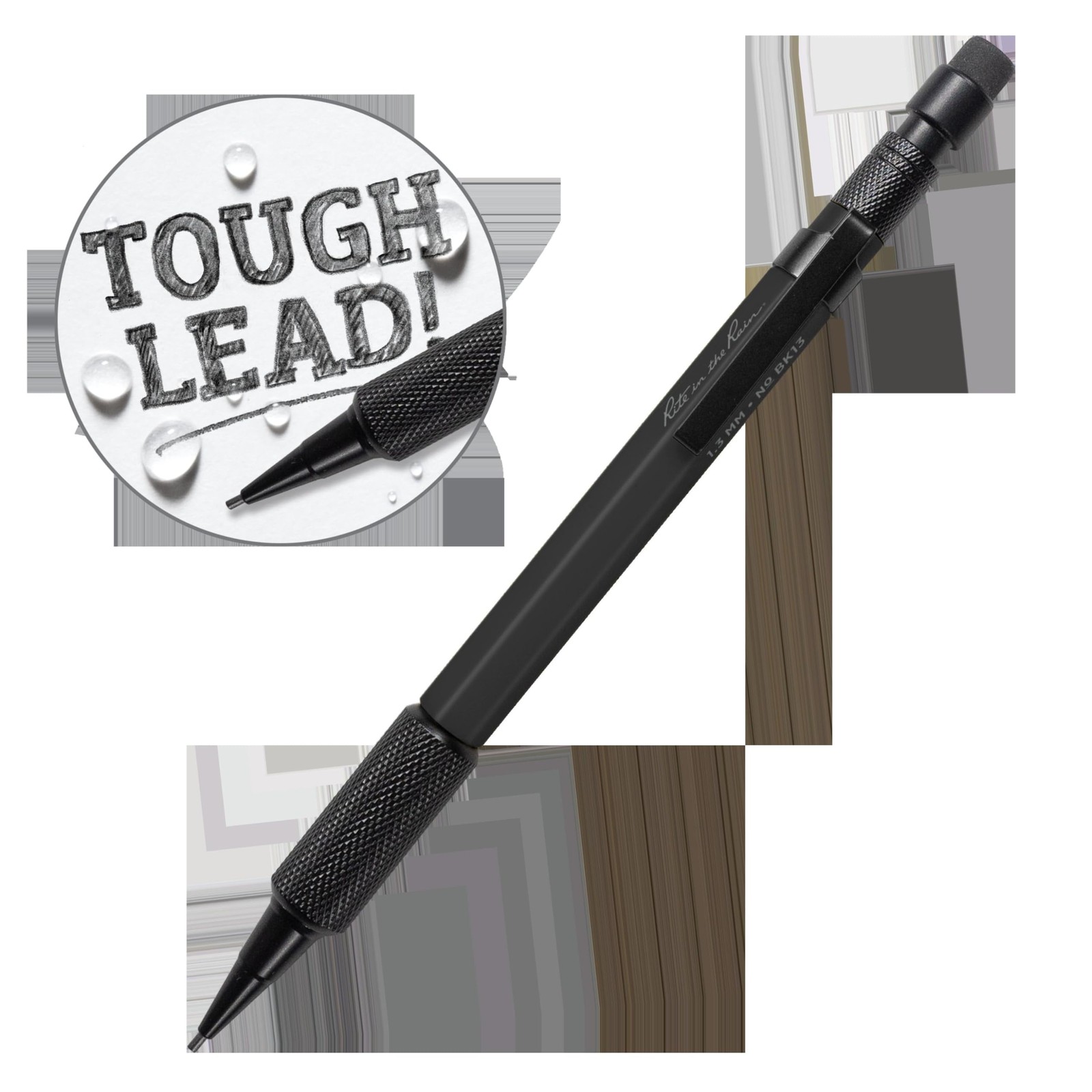 No. BK13 Weatherproof Mechanical Pencil 1.3mm Black Lead Barrel Marking Tool