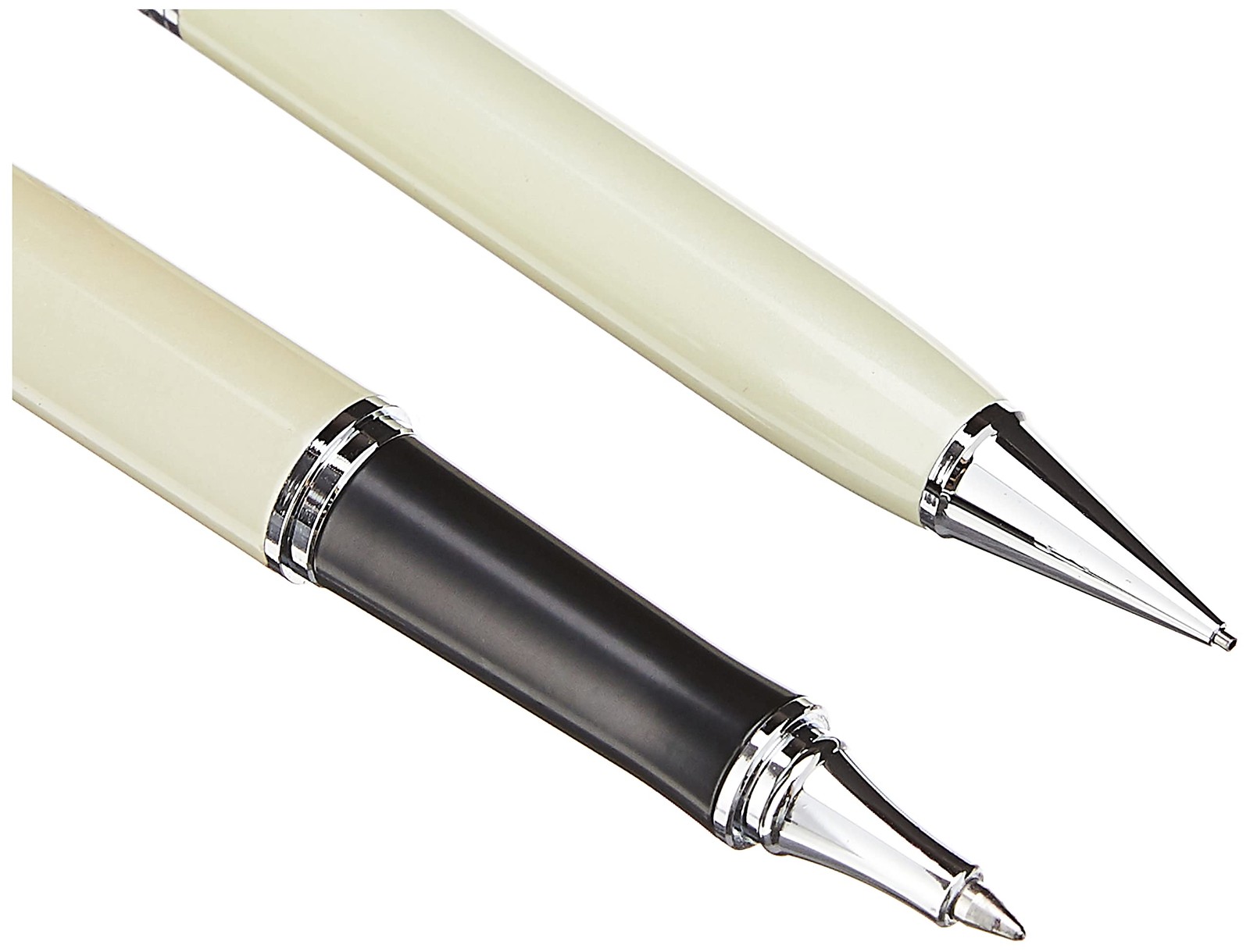 Elegant Metal Pen and Mechanical Pencil Set Cream 0.7mm Gel Ink and 0.5mm Lead