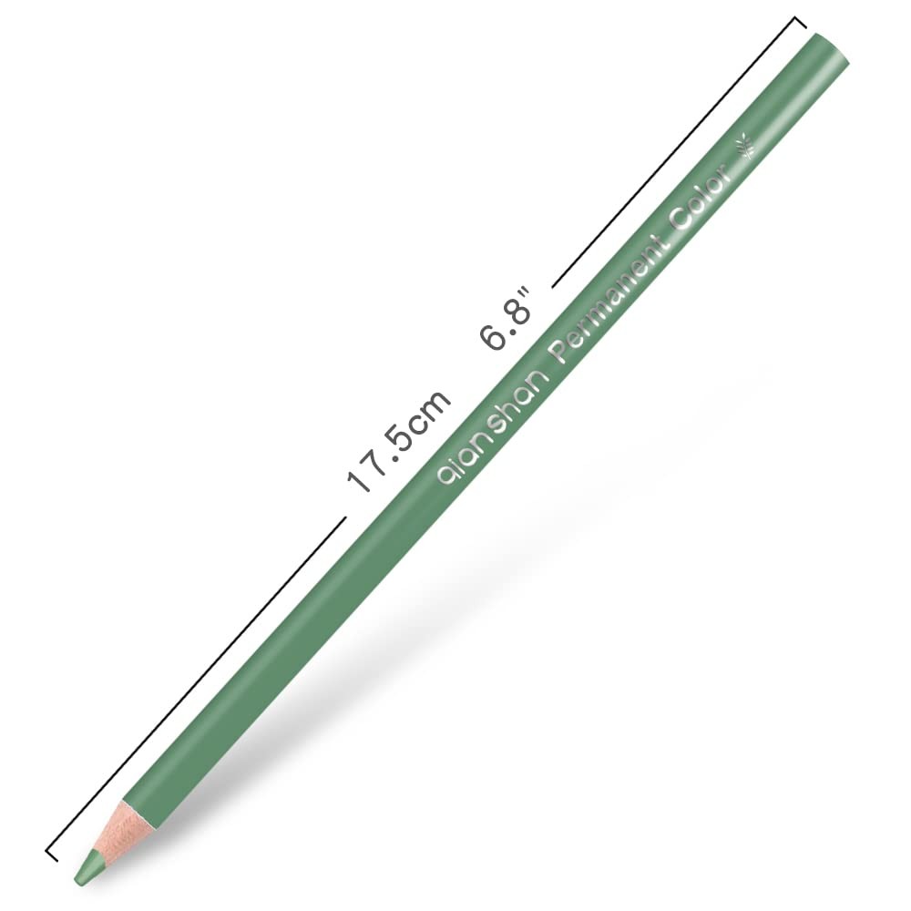 qianshan 12 Green Colored Pencils Oil Based Pre-sharpened 12 green pencils