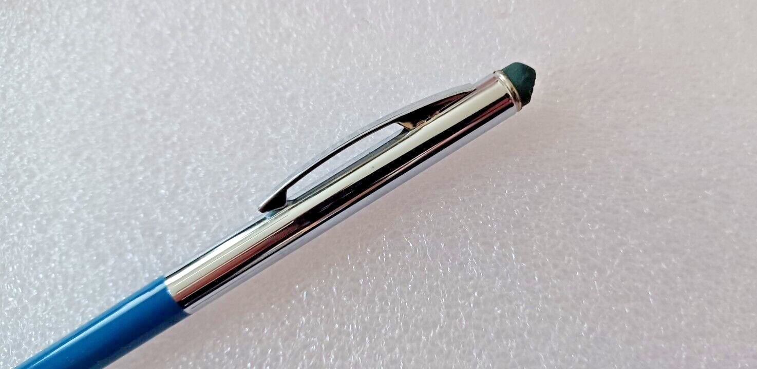 Vintage Slim Sheaffer Mechanical Pencil Blue Chrome Eraser Top + HB Lead 0.9?