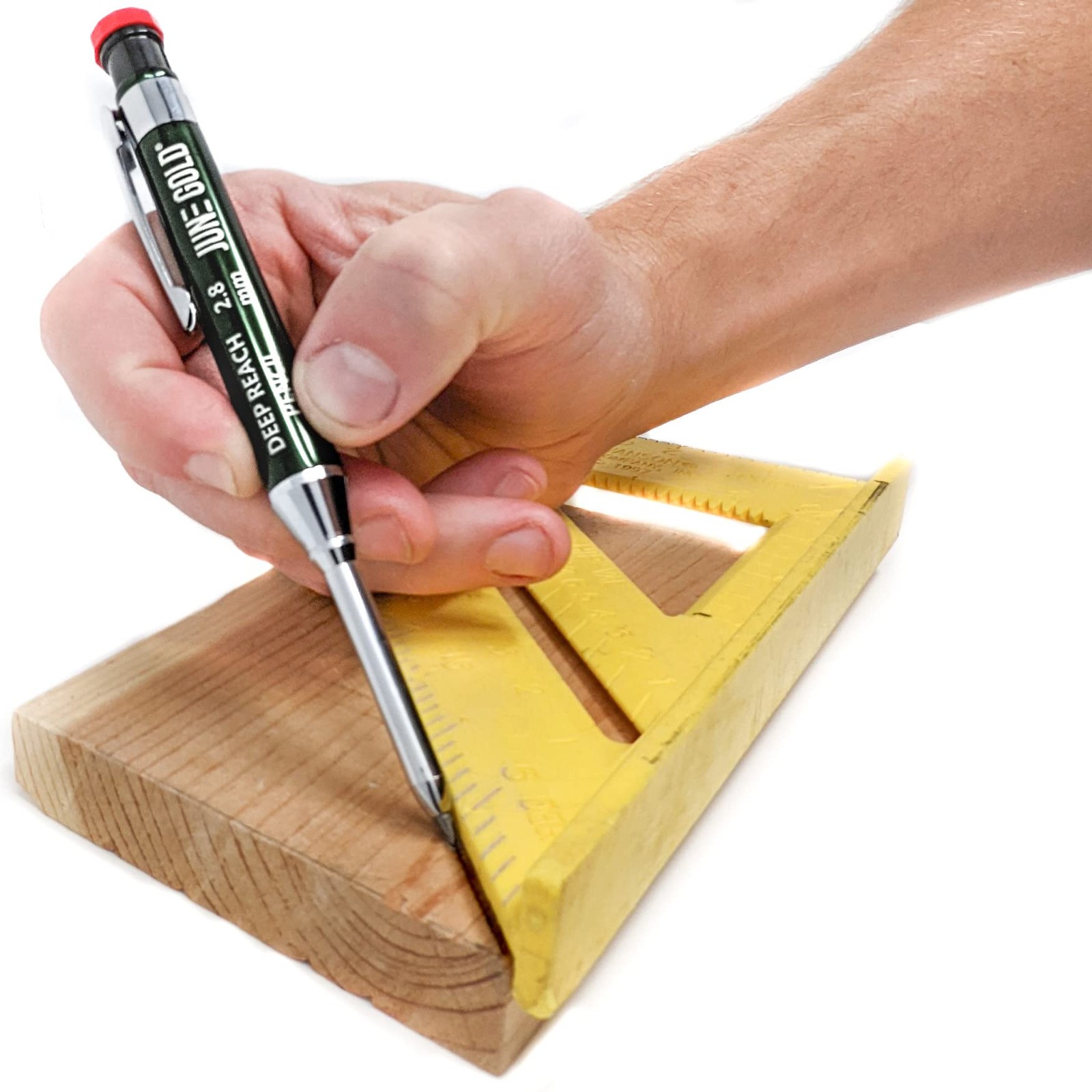 June Gold 2.8 mm Deep Reach Metal Carpenter Pencil, 1 Count (Pack of 37), Red