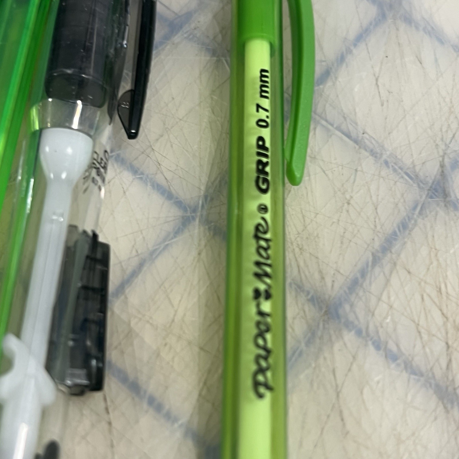 Papermate Mechanical Pencils Clear Point Top Notch Grip Clickster Used Lot