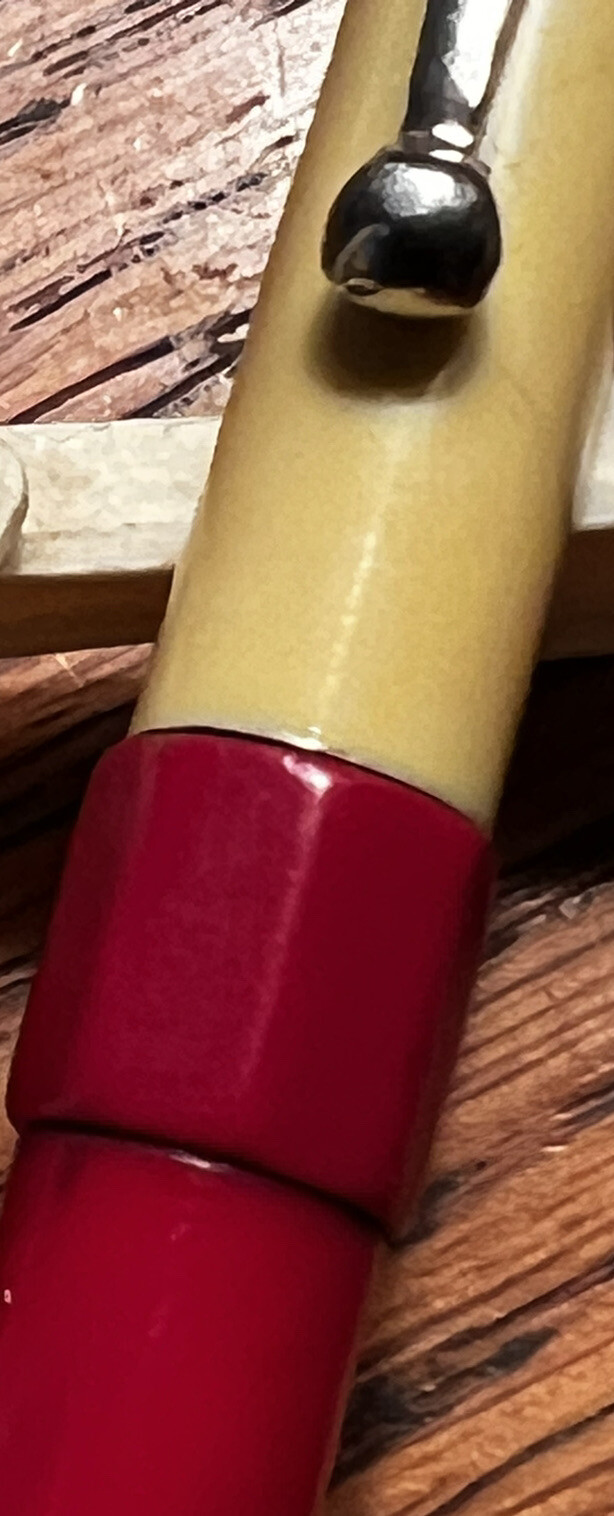 Vintage Antique Listo “Center Turn” Mechanical Pencil Red/White