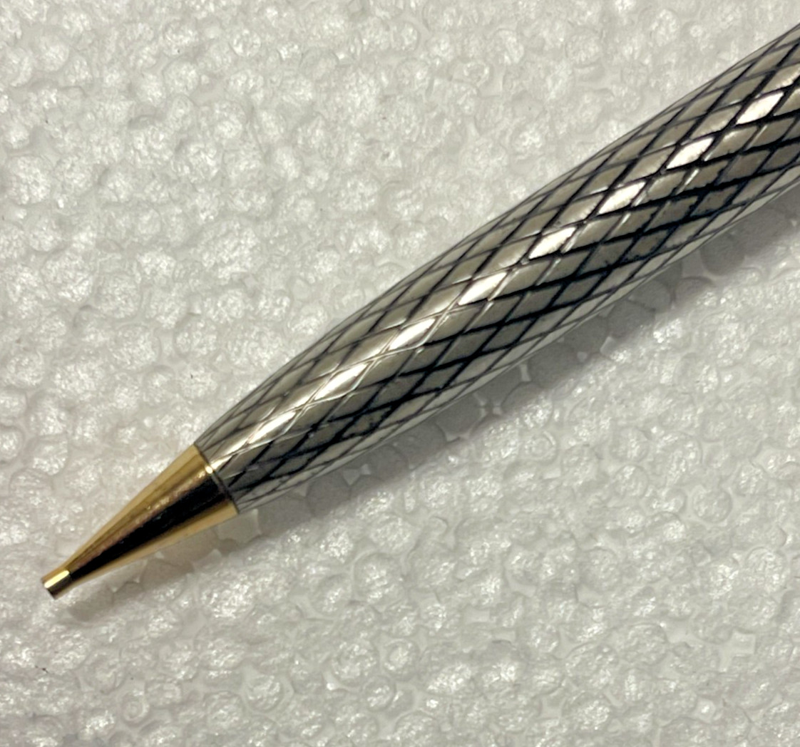 Vintage Sheaffer Imperial Sterling Silver Diamond Grid Mechanical Pencil Working