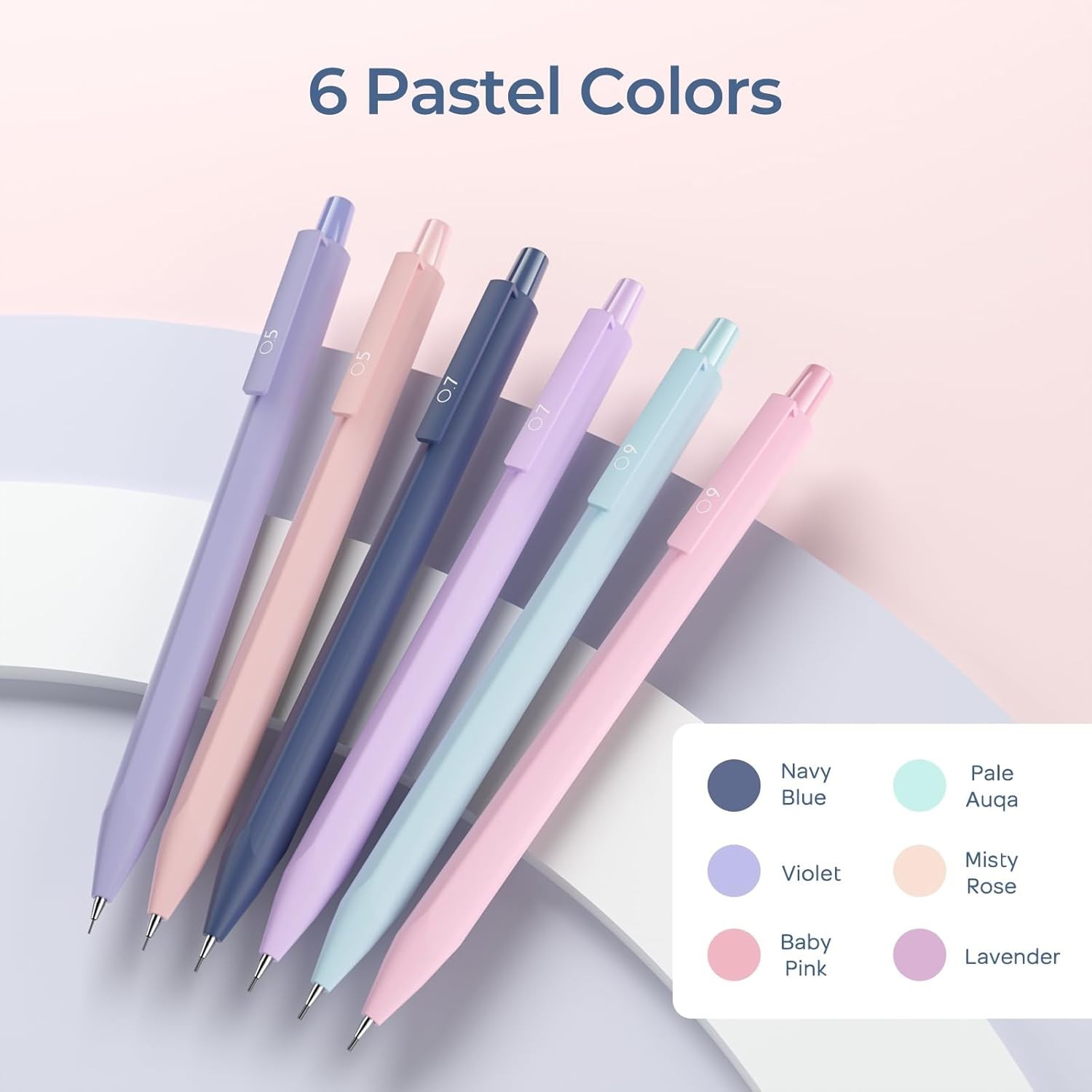 Ergonomic 6PCS Pastel Mechanical Pencils with Storage Case – Ideal for Drafting