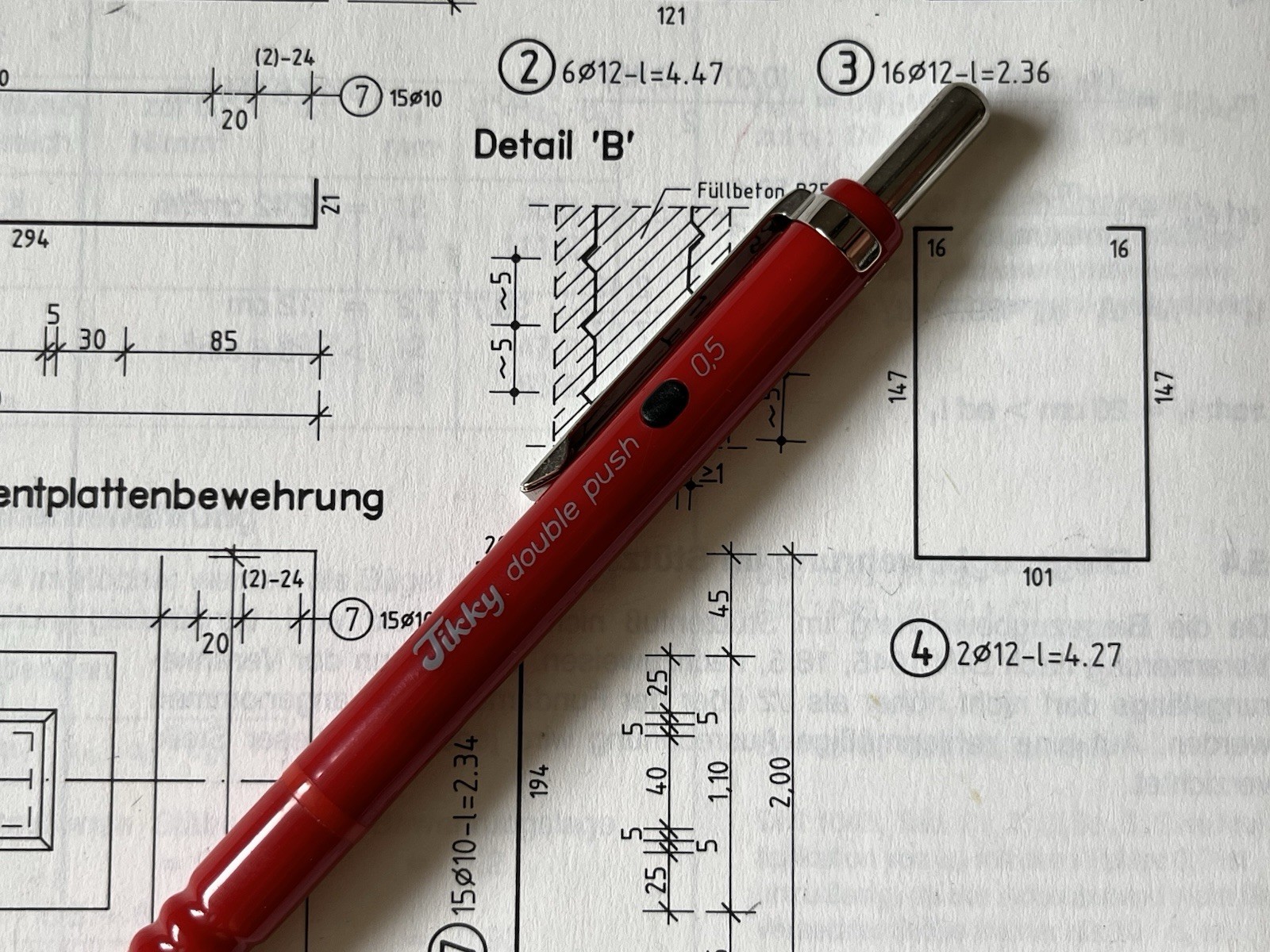 Vintage Mechanical Pencil ROTRING TIKKY DOUBLE PUSH 0,5 : Red : Germany : NOS