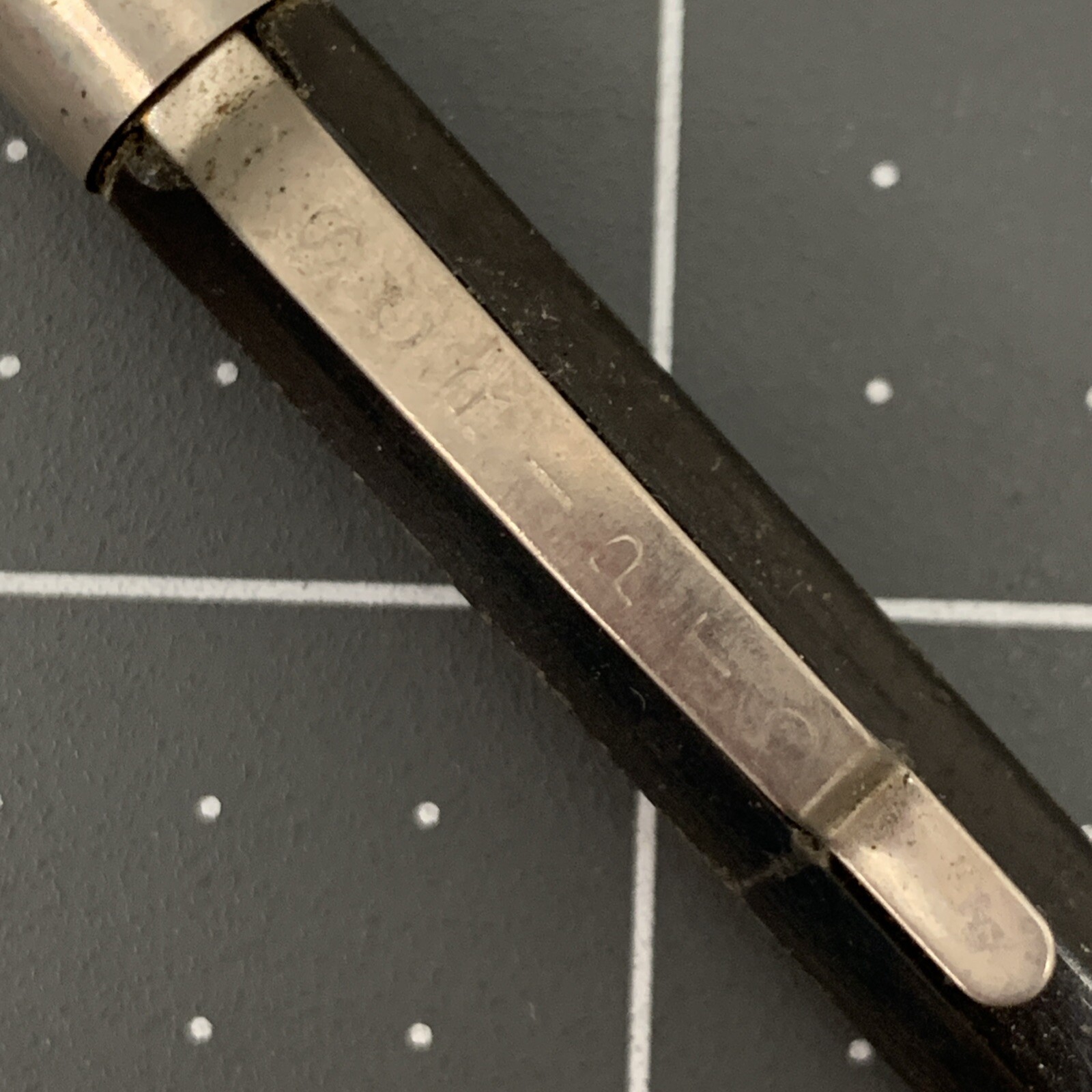 Vintage Scripto Black Silver Trim Mechanical Pencil USA *No Lead