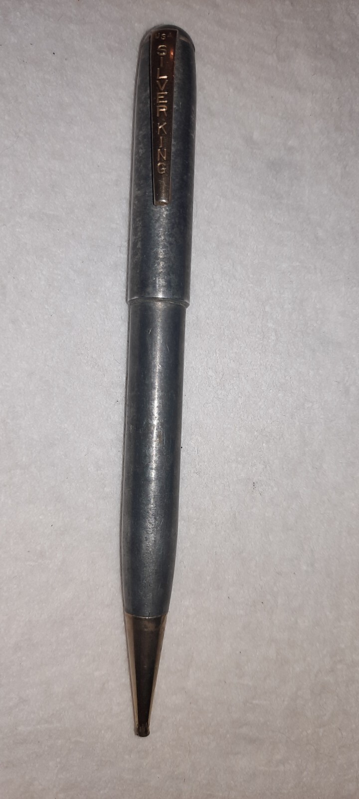 “SILVER KING” Aluminum Bodied/Polished Brass Trim Working Mechanical Pencil