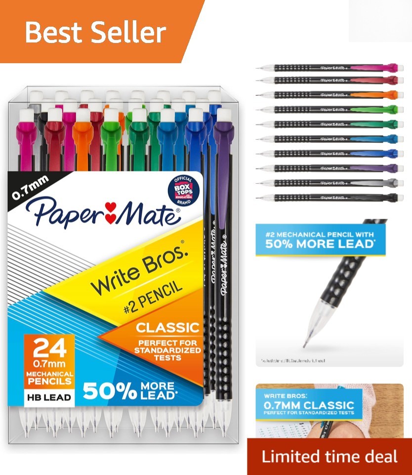 0.7mm Mechanical Pencils – 24 Count Write Bros. Classic Set for School & Office