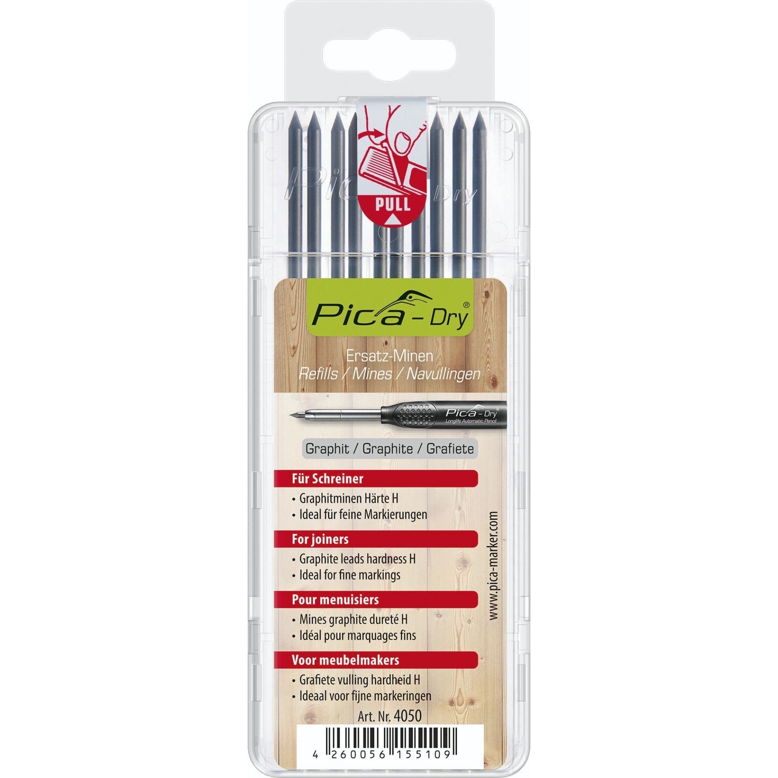 Dry “ Pack Of 10 Leads Graphite H Carpenters Pencil with Blister Pack