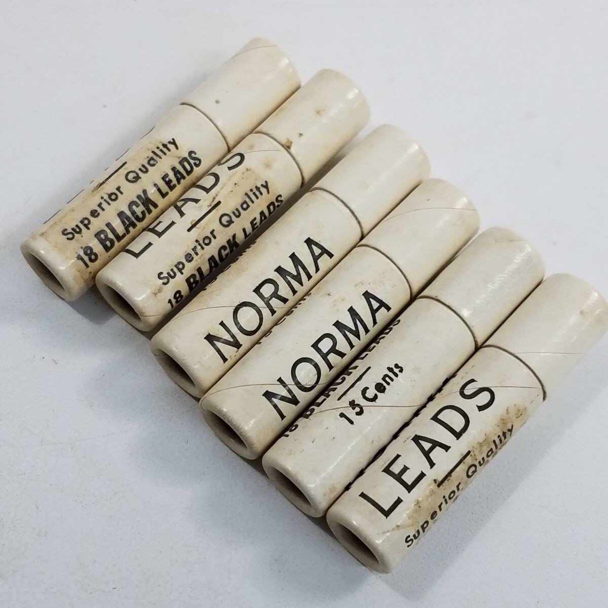 18 Vintage Norma Brown Black 1.15mm Mechanical Pencil Leads in Tube
