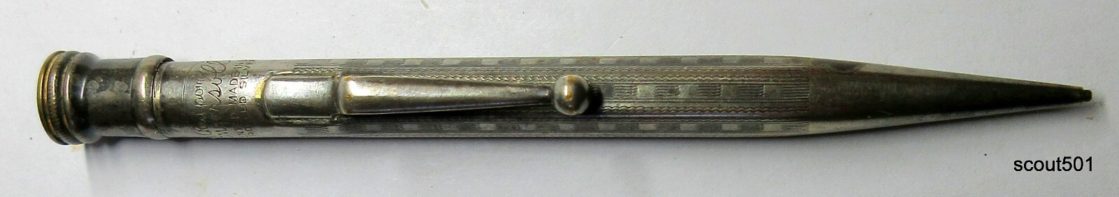 Antique Art Deco Redipoint Ingersoll Rolled Silver Mechanical Pencil 1.18 MM Lea
