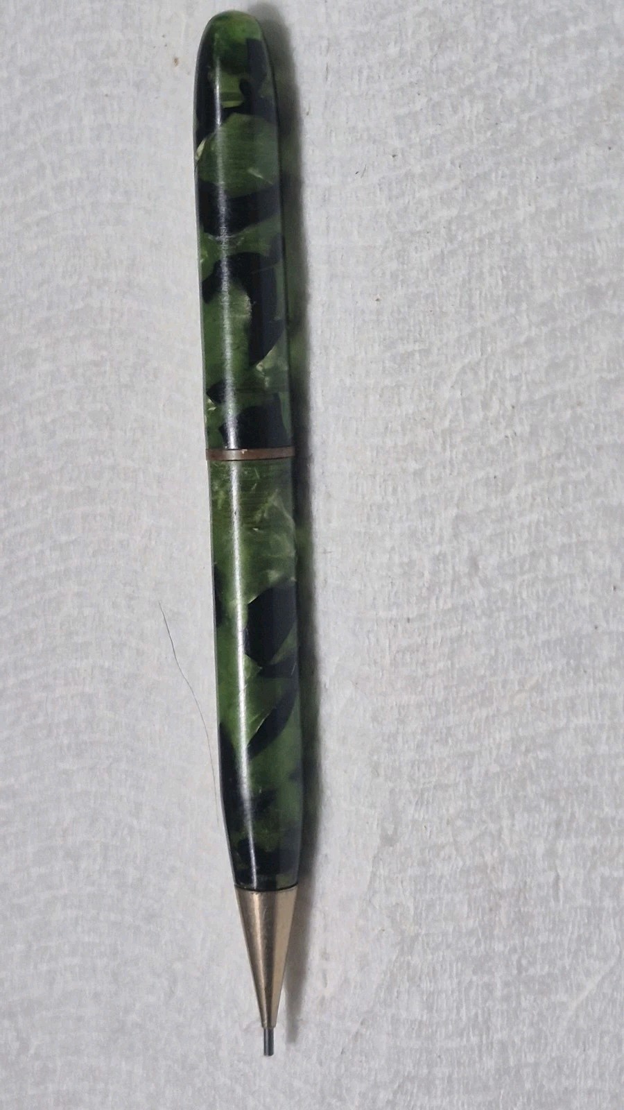 “TOWNSEND” TRANSLUCENT Greens +Black/Polished Brass Trim Working Mech Pencil