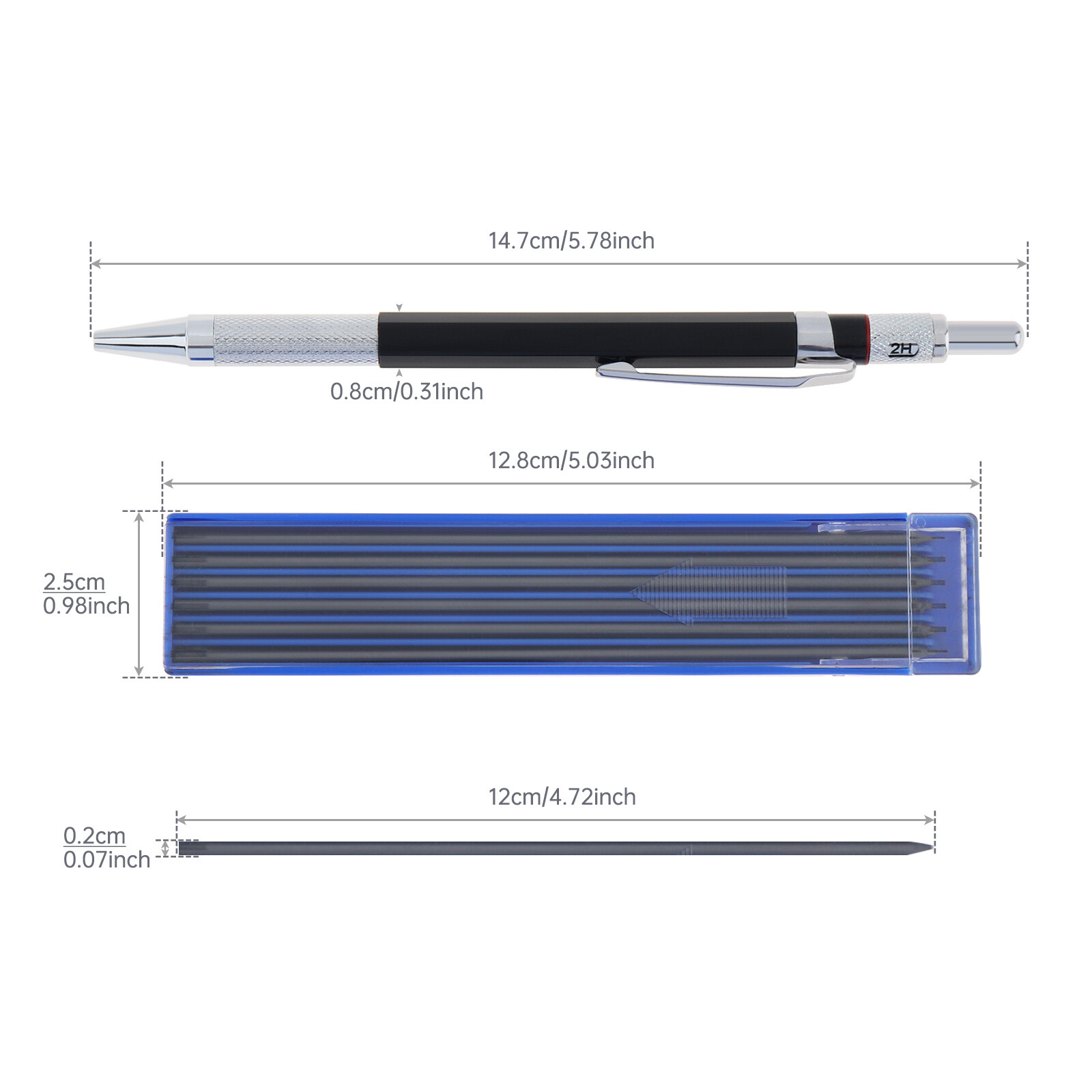 2 Pack Mechanical Carpenter Pencil Scribers Woodworking With 24 Refills,US,NEW
