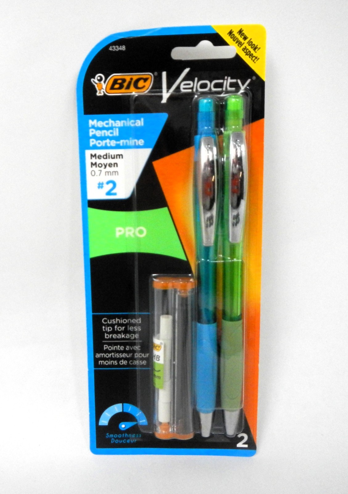 BIC Velocity 43348 PRO 0.7mm #2 Mechanical Pencil Medium Point 8pk