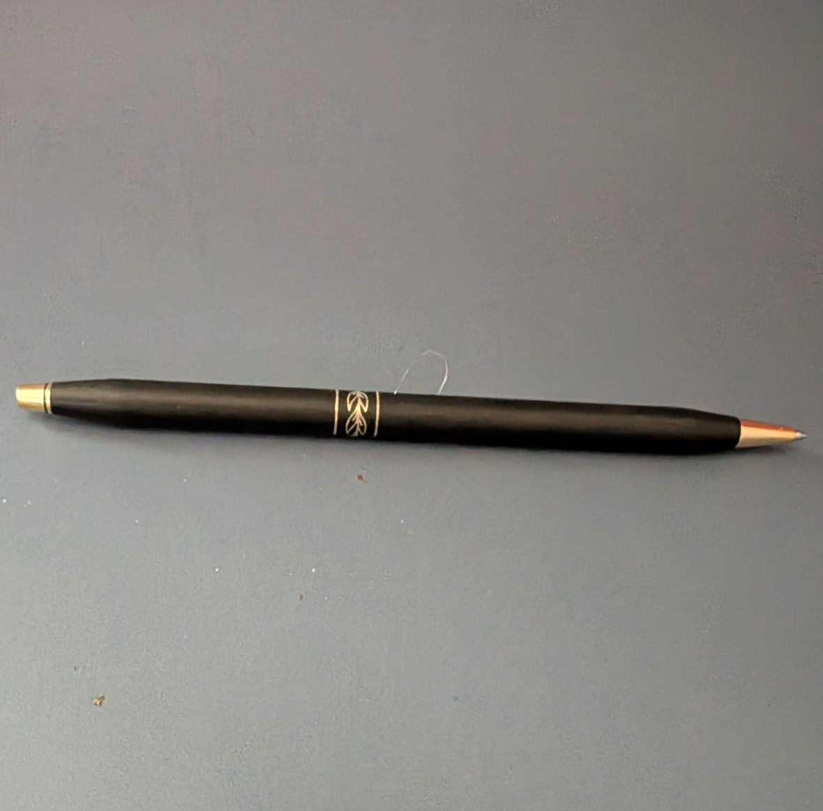 Black Mechanical Pencil with Gold Tone Trim, Black Barrel with Gold Tone Accents