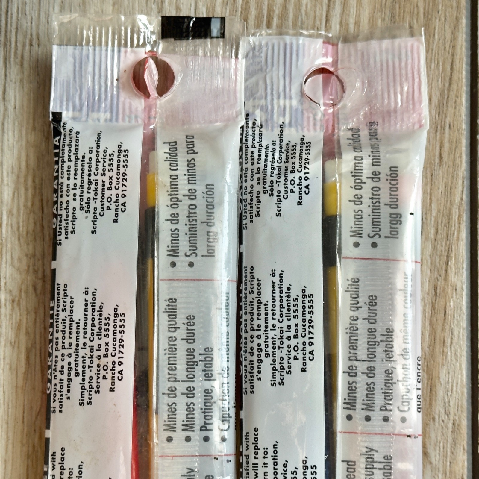 Scripto Mechanical Pencil .7mm No. 2 B5039M 25424 Red Yellow Blue 3 Pack x 2