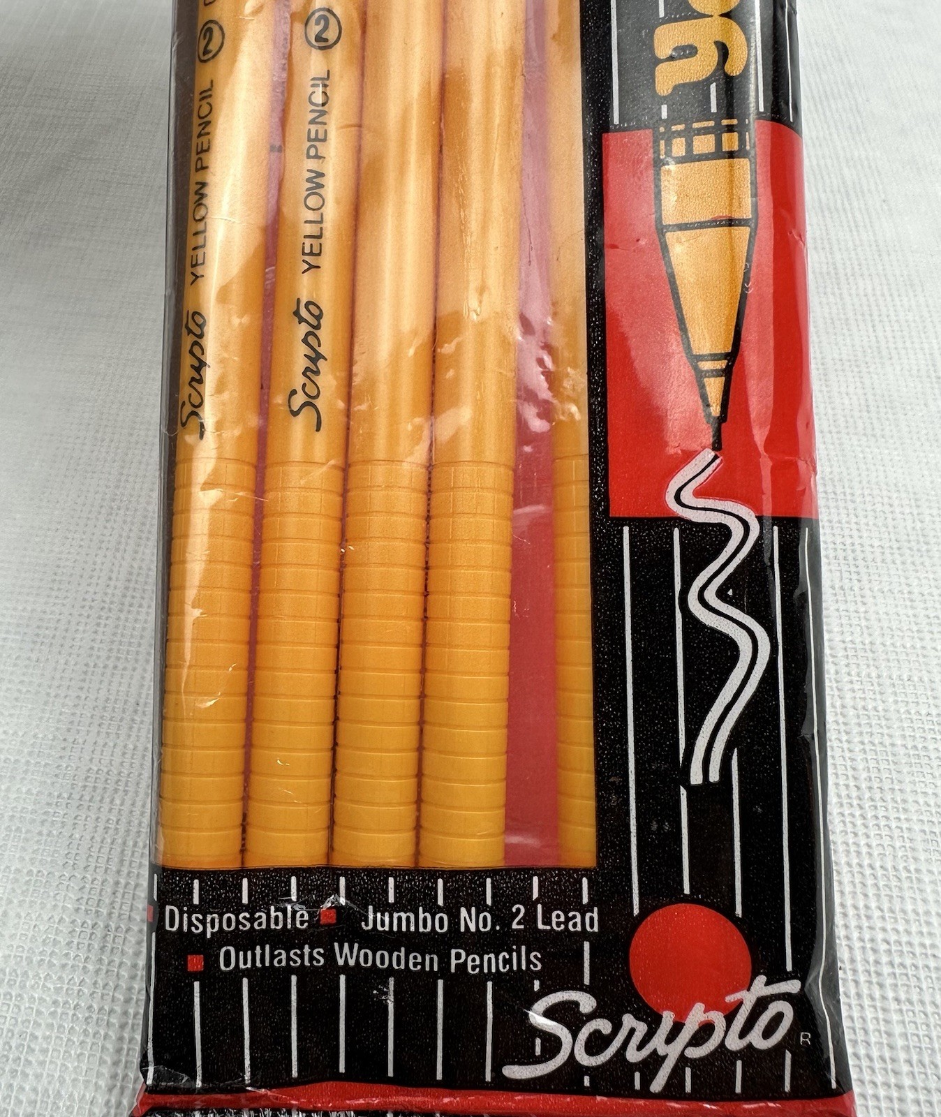 Vintage Scripto Yellow Pencil 7 Pack Number 2 0.7mm Mechanical (1991) New Sealed