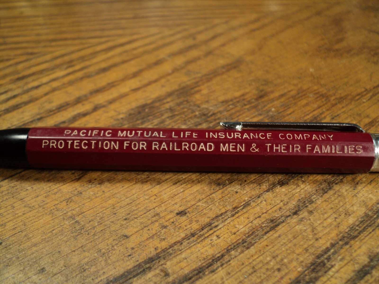 Vintage Autopoint Mechanical Pencil Pacific Mutual Life Insurance Railroad Men