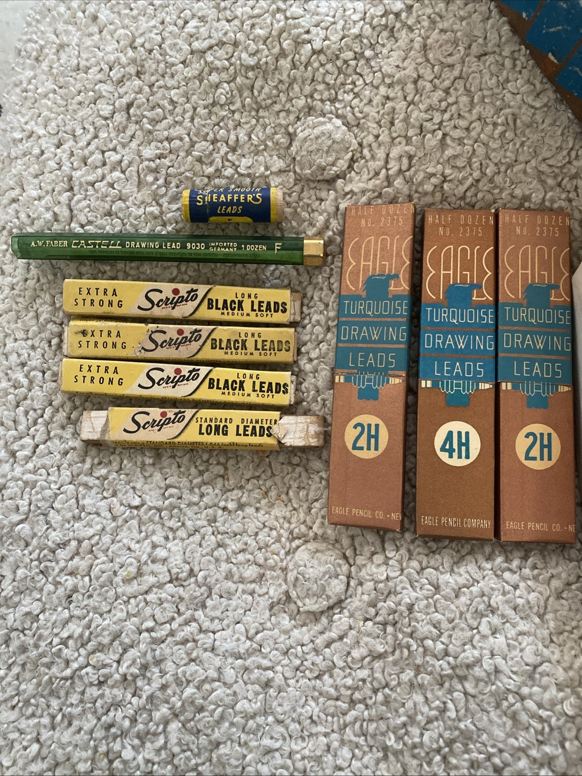 Lot of 9 Assorted Drawing Leads Scripto, Turquoise, Sheaffers