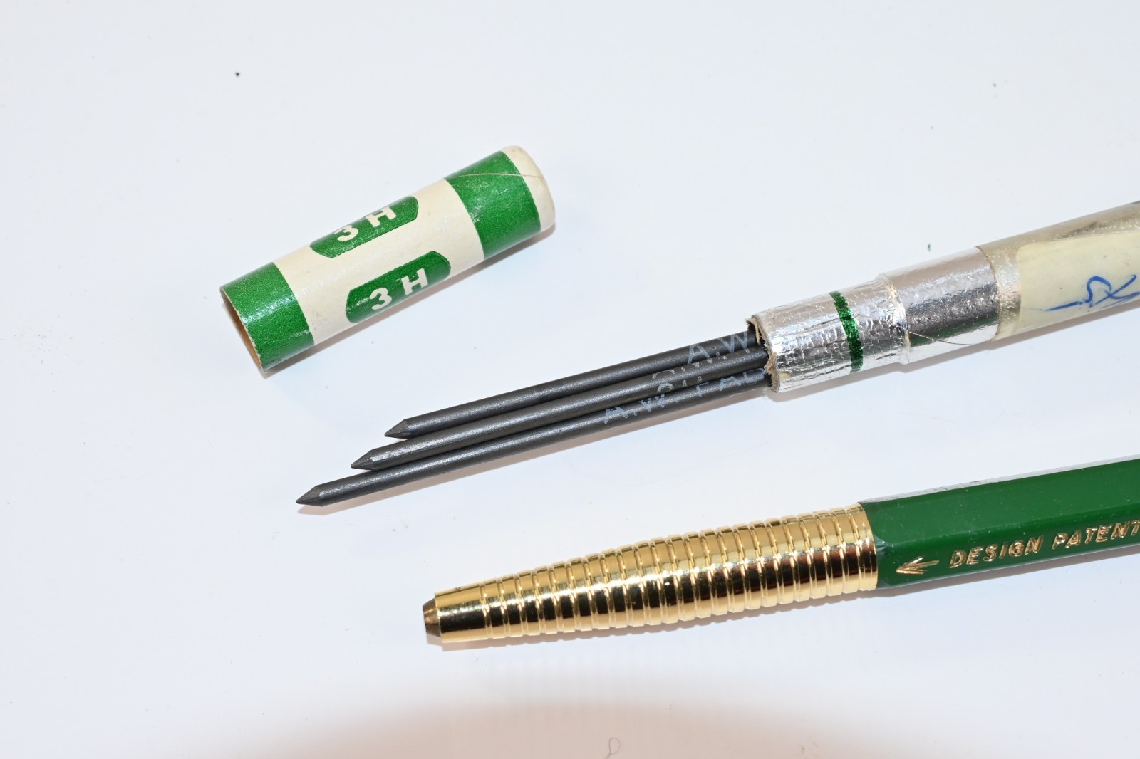 Vintage A.W. Faber Castell Tel A Grade 9800SG Pencil w Leads Tube