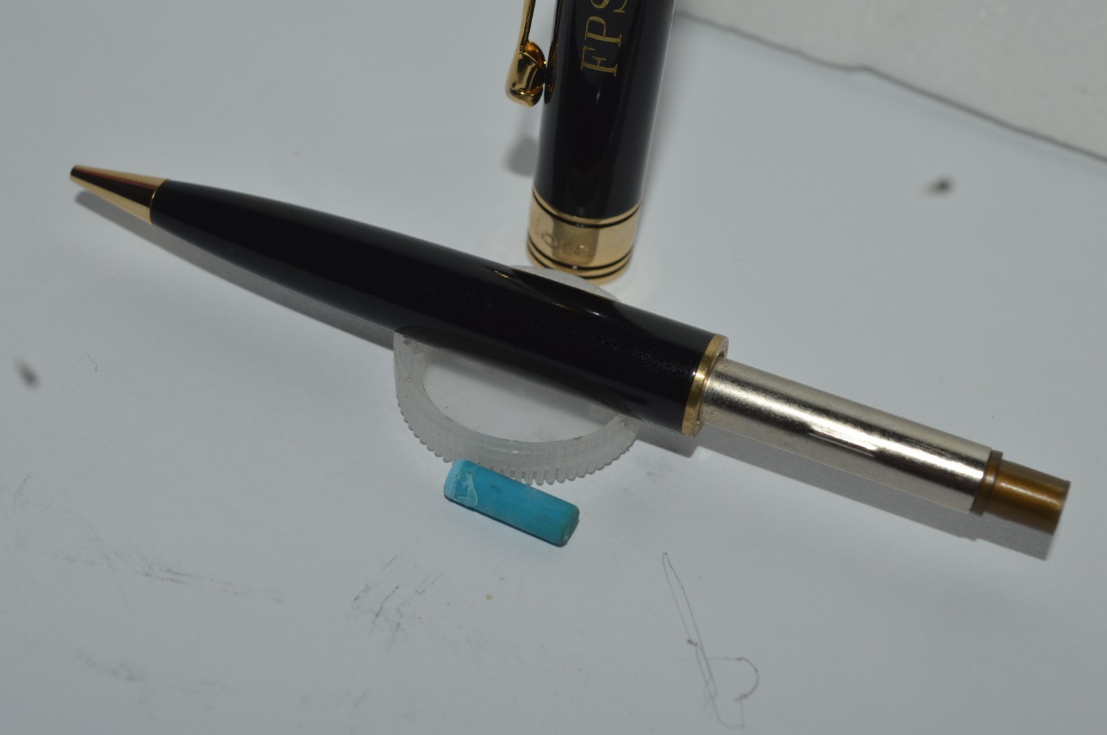 MONTEFIORE Mechanical Pencil Black Lacquer Finish FPS Engraved Excellent Condit