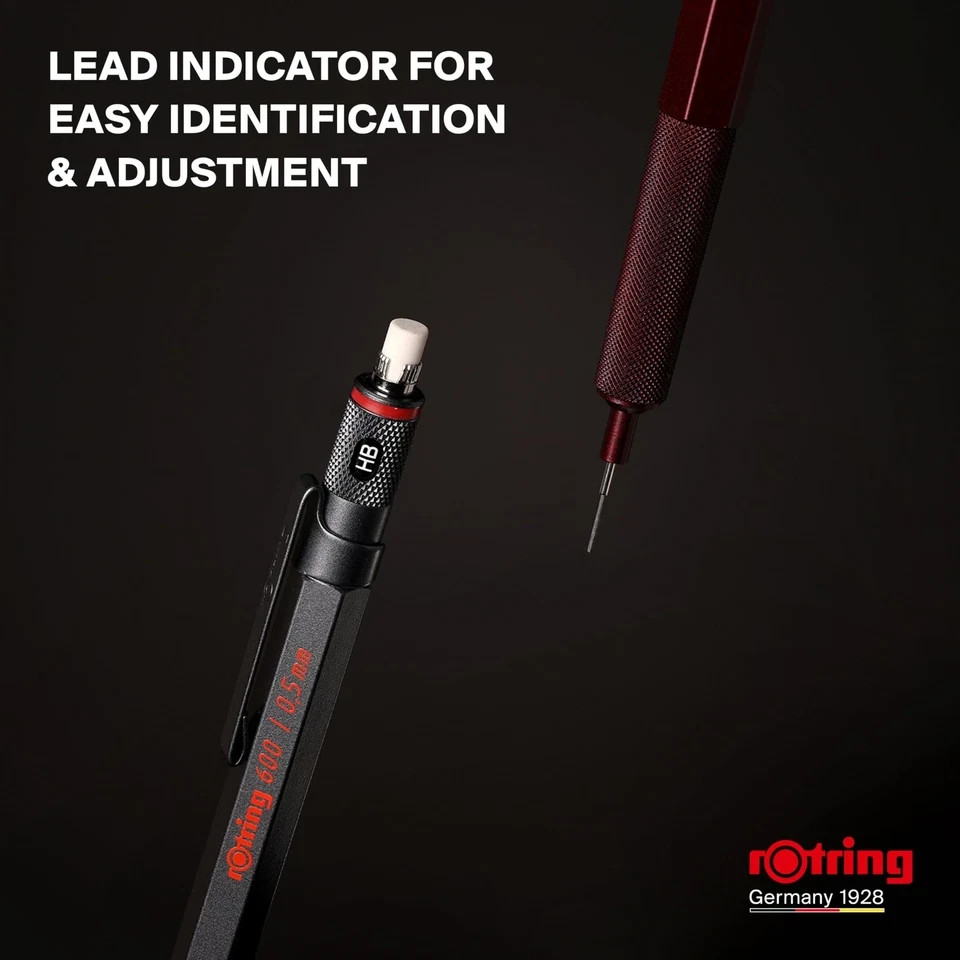 Rotring 600 Mechanical Pencil 05Mm Chocolate Truffle Brass Non Slip Grip