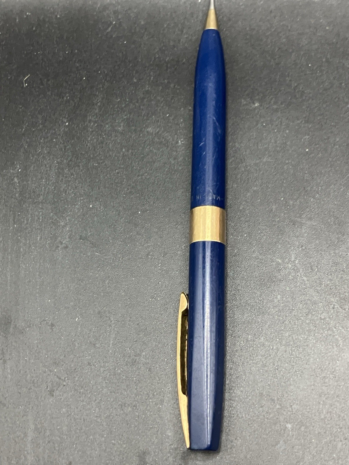 Vintage Sheaffer Pen Co. Mechanical Pencil Blue Gold Trim Twist Advance Works
