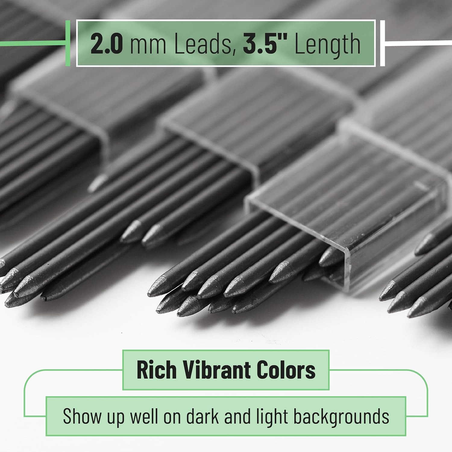 – 2.0 Mm Lead Refills, 48 Pack , Black, 90 Mm Length, Bold 2 Mm