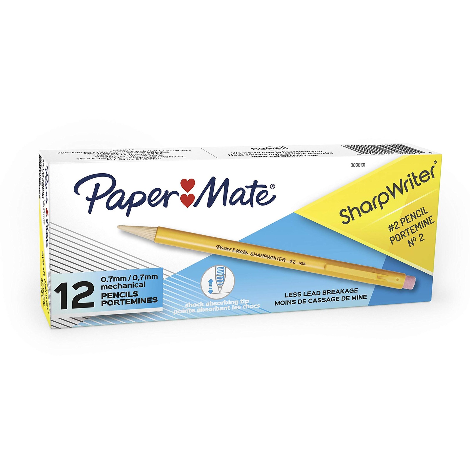 Paper Mate SharpWriter Mechanical Pencils, 12 Count (Pack of 1), Goldenrod