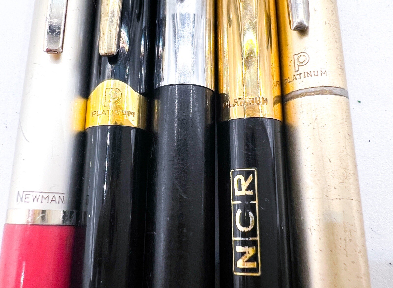 Vintage 5pcs mechanical pencil Platinum Newman Full Functional One Gold Filled