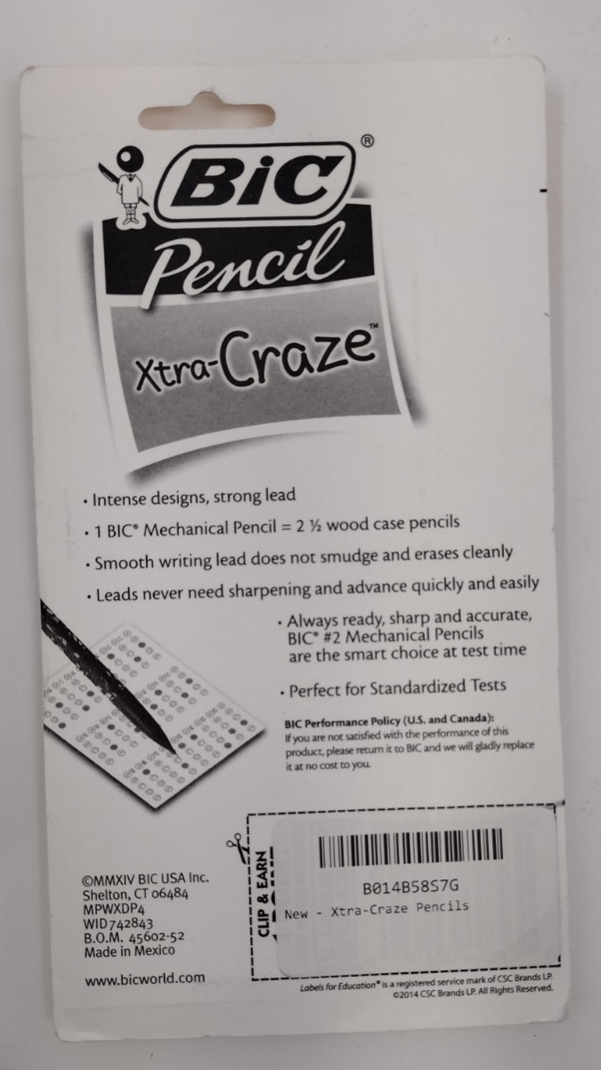 New Old Stock 2014 BIC Xtra Craze Intense Design 4 Pack Mechanical Pencils Lot 2