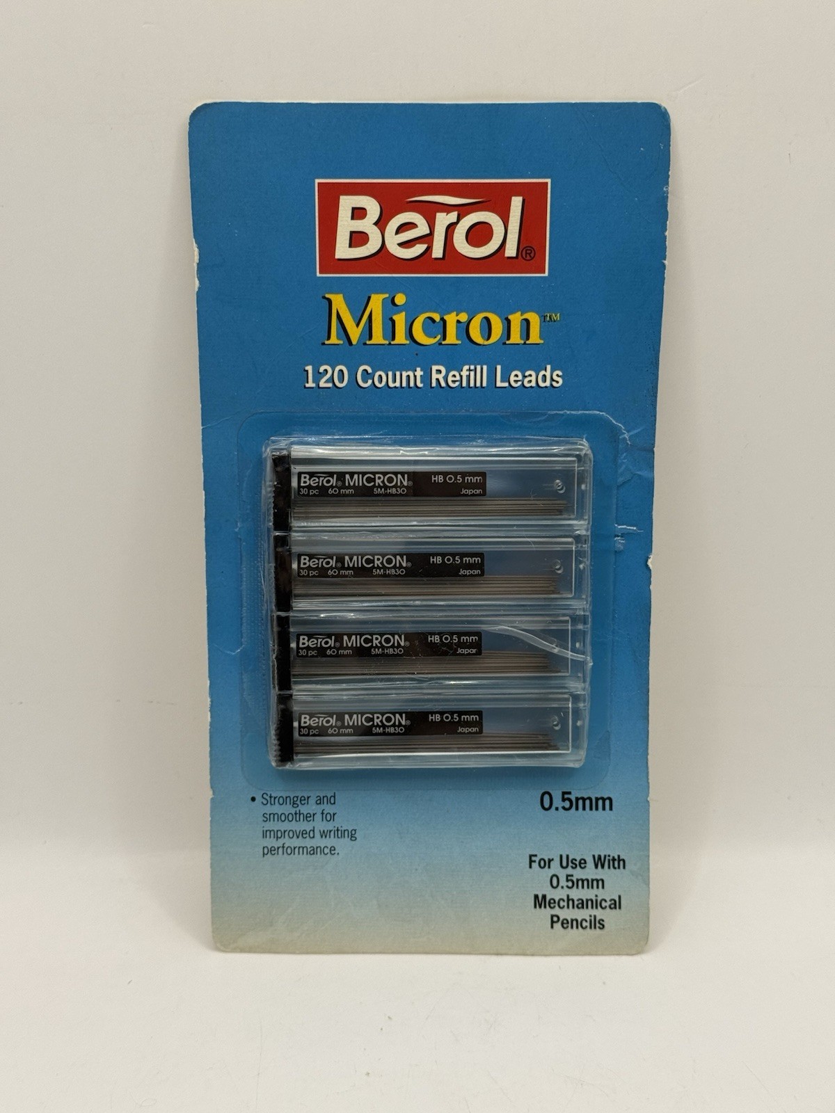 BEROL Micron 0.5mm Refill Leads 4 Tubes 120 Count Made in Japan Micropolymer NOS