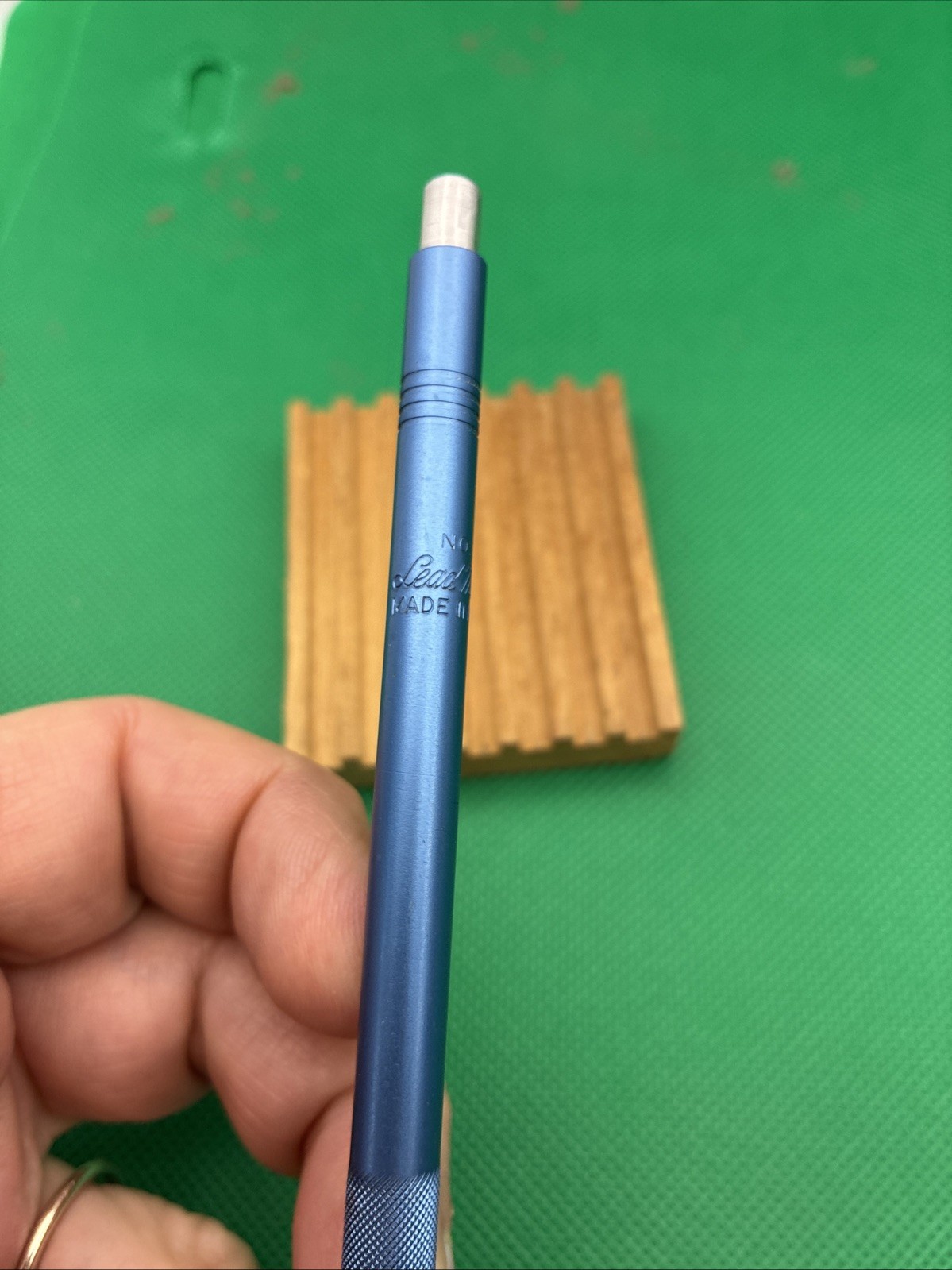 VINTAGE LEAD MASTER NO. 31 LEAD HOLDER DRAFTING PENCILS 50s Anodized Blue