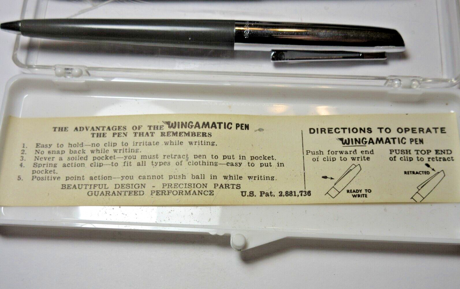 Vintage “Wingamatic” Pen & Mechanical Pencil Set = PRODUCERS COTTON GIN COMPANY