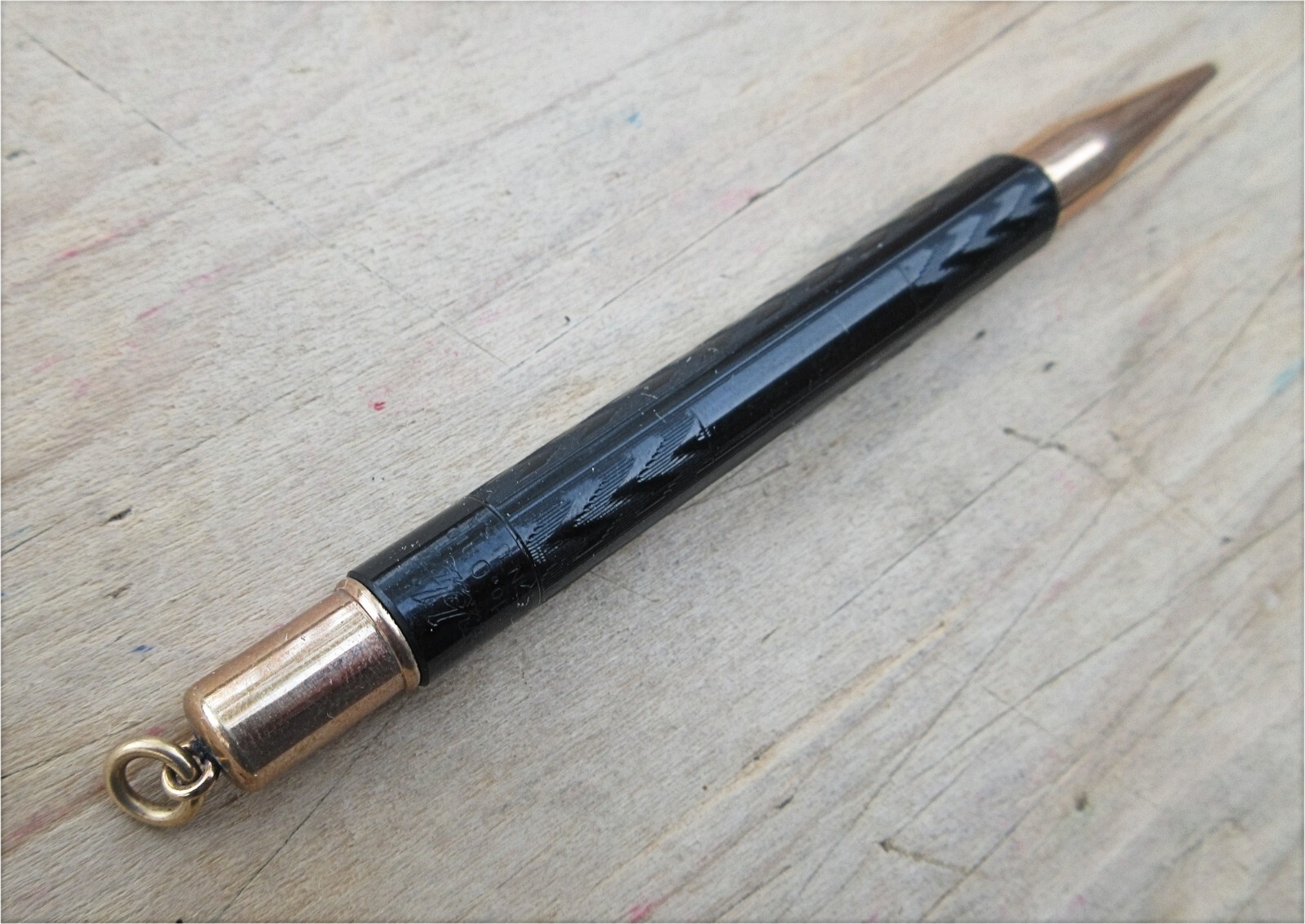 Vintage Conklin Etched Ebonite Ring-top Mechanical Pencil