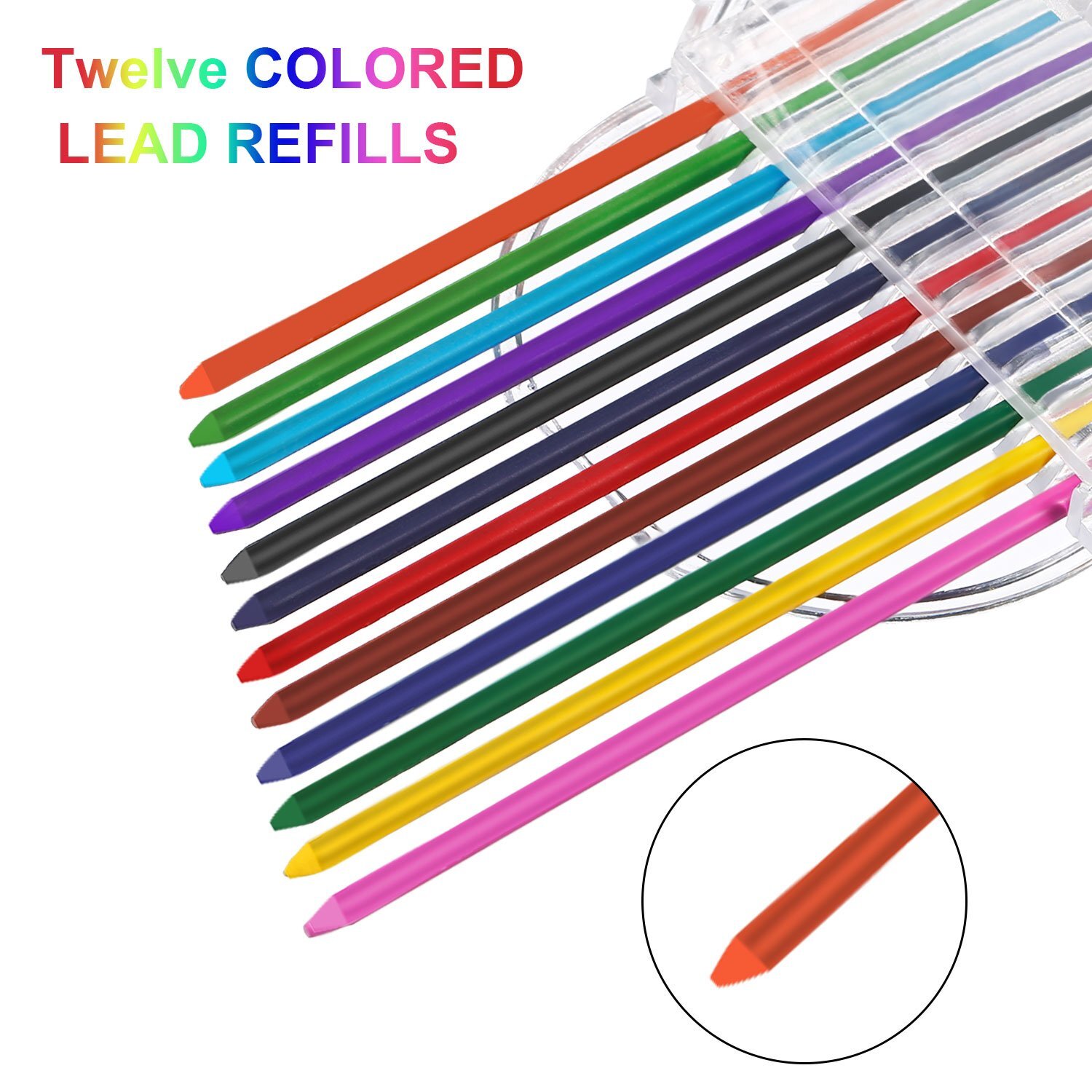 3 Pieces 2.0 mm Mechanical Pencil with 2 Cases Refills Color and Black Refill…