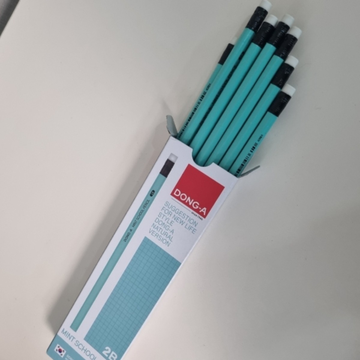 School Pencil 2B Mint 24 Pcs (12×2 Pack) Made in Korea Student Writing Drawing