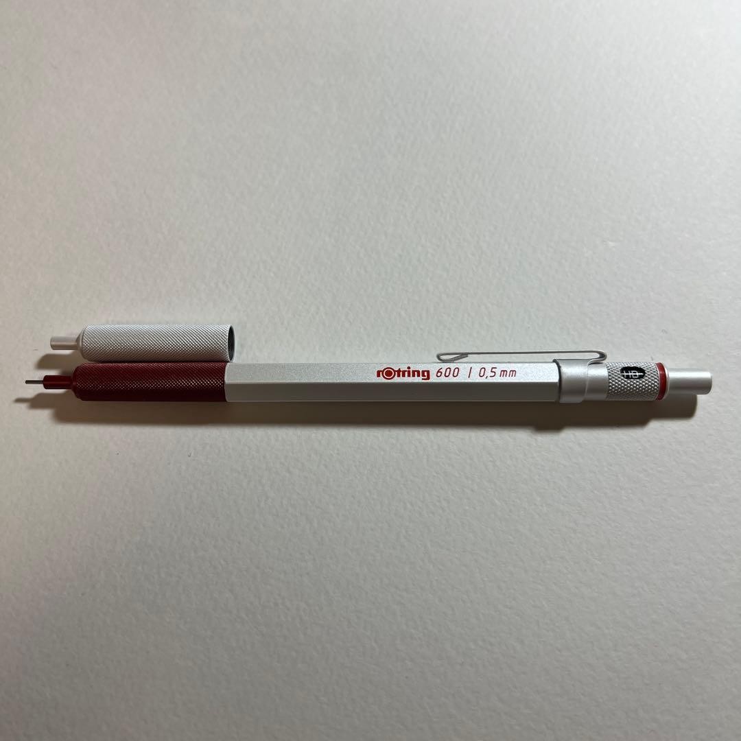rotring 600 0.5mm pearl white madder red base