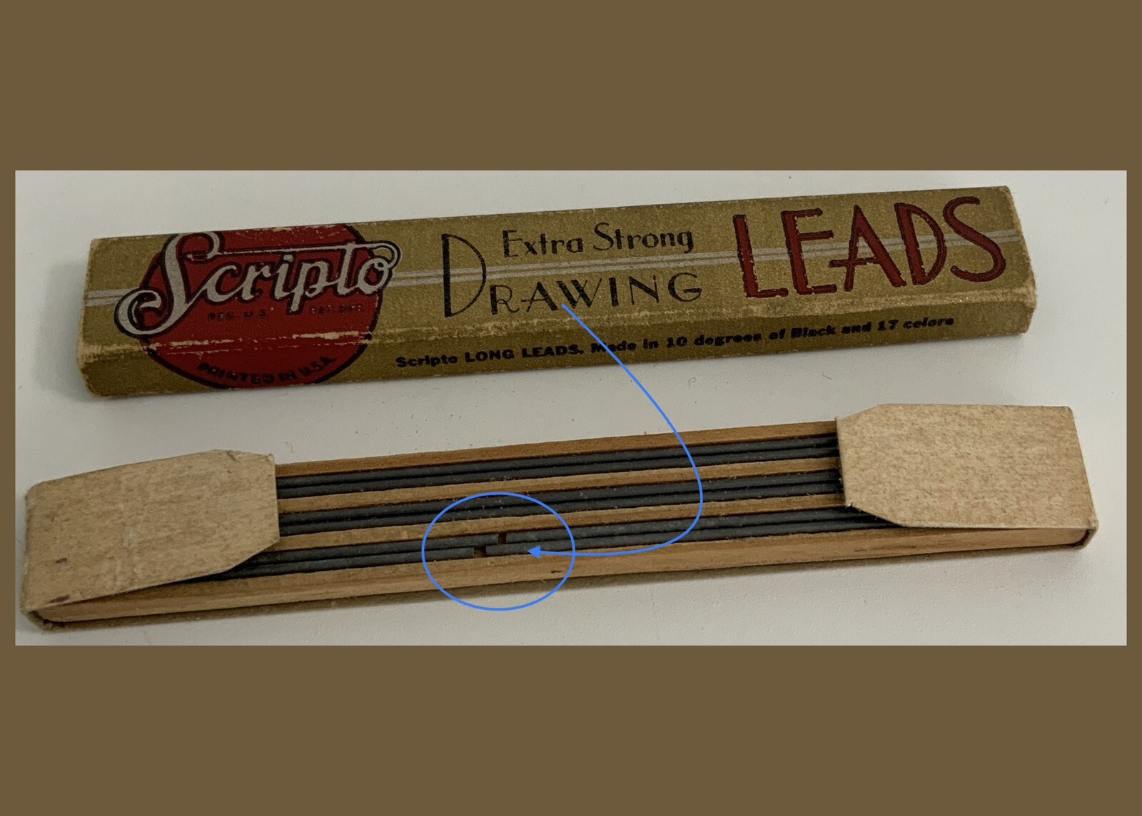 Vtg Scripto Extra Strong Drawing Leads #130/133 Red & Black – 6 Packs Read Desc!