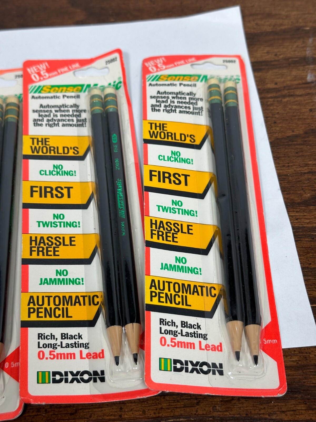 Dixon Sense Matic Automatic Pencils 25002 1990 3 Packs New Vintage