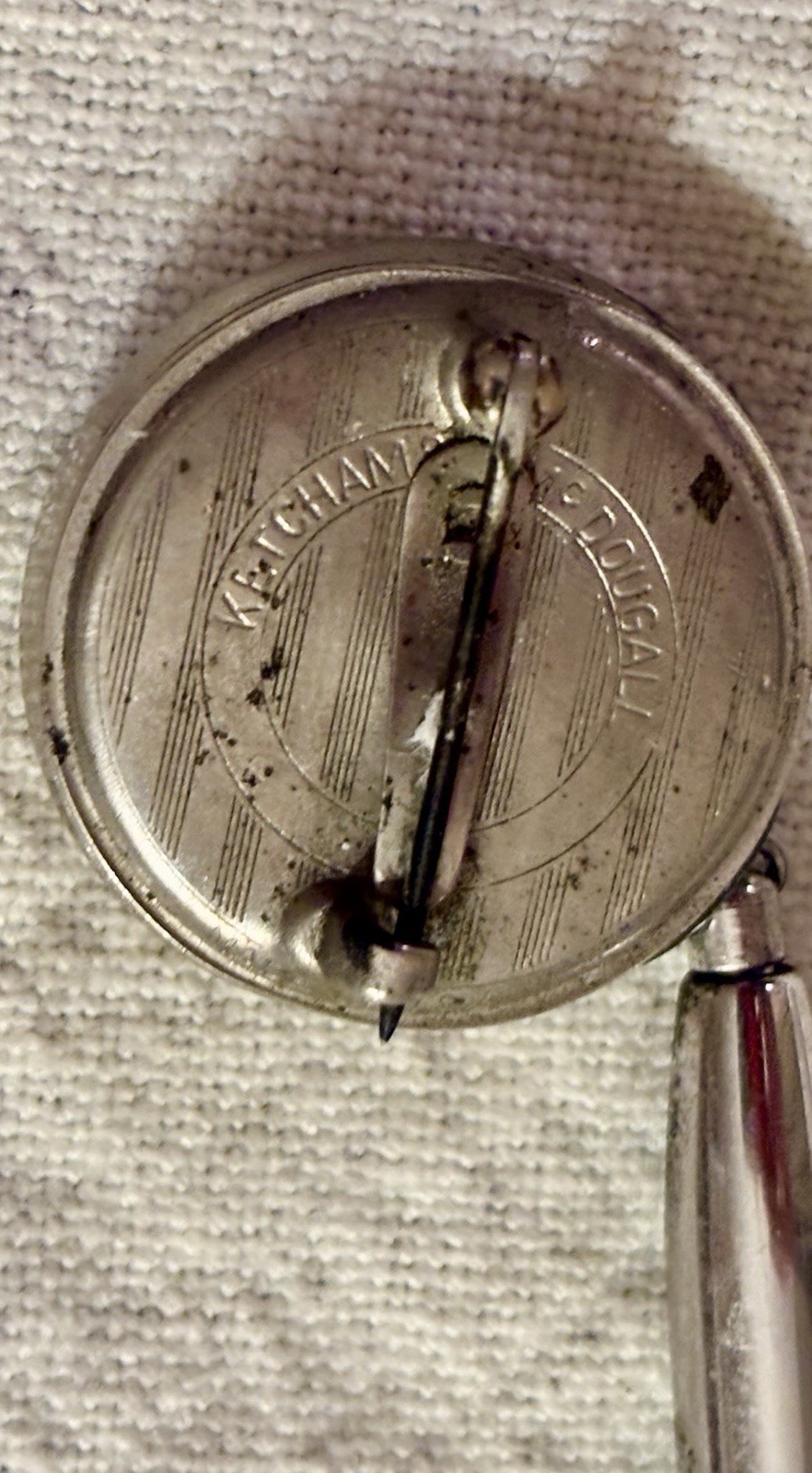 Vintage Ketcham +McDougall Stainless Steel Retractable Pen, Key chain