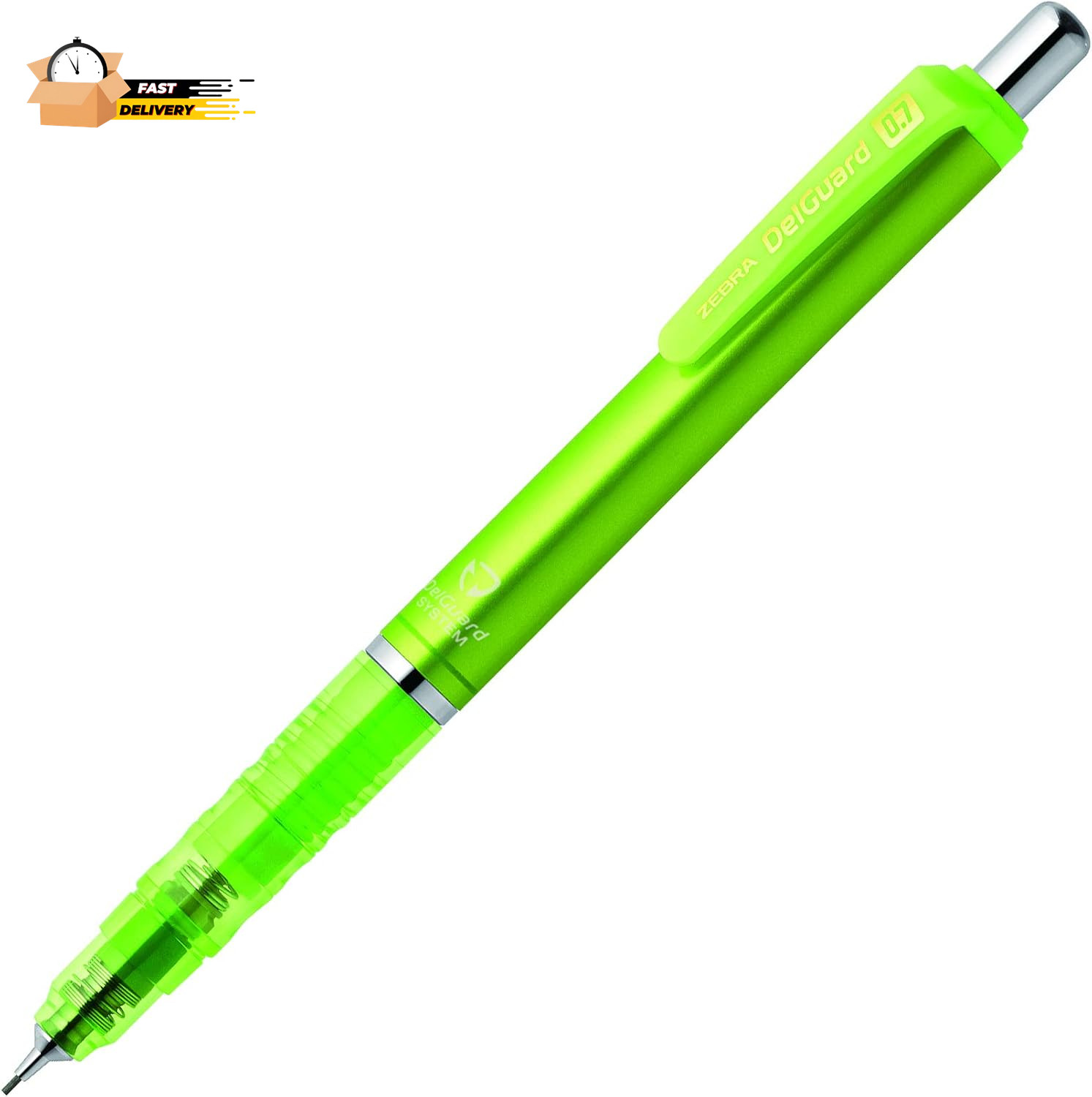 Zebra Mechanical Pencil, Del Guard, 0.7Mm, Bright Green (P-MAB85-BRG)