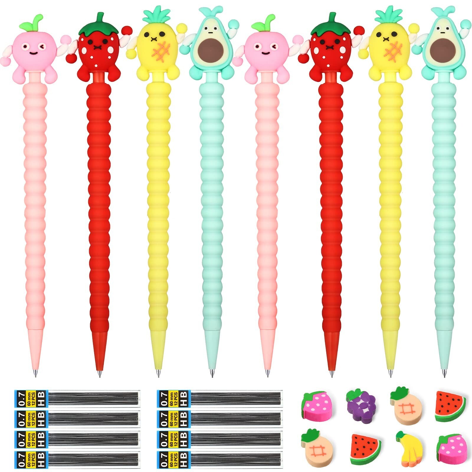 Chinco 24 Pieces Mechanical Pencil Cute Mechanical Pencils with Fruit Erasers…