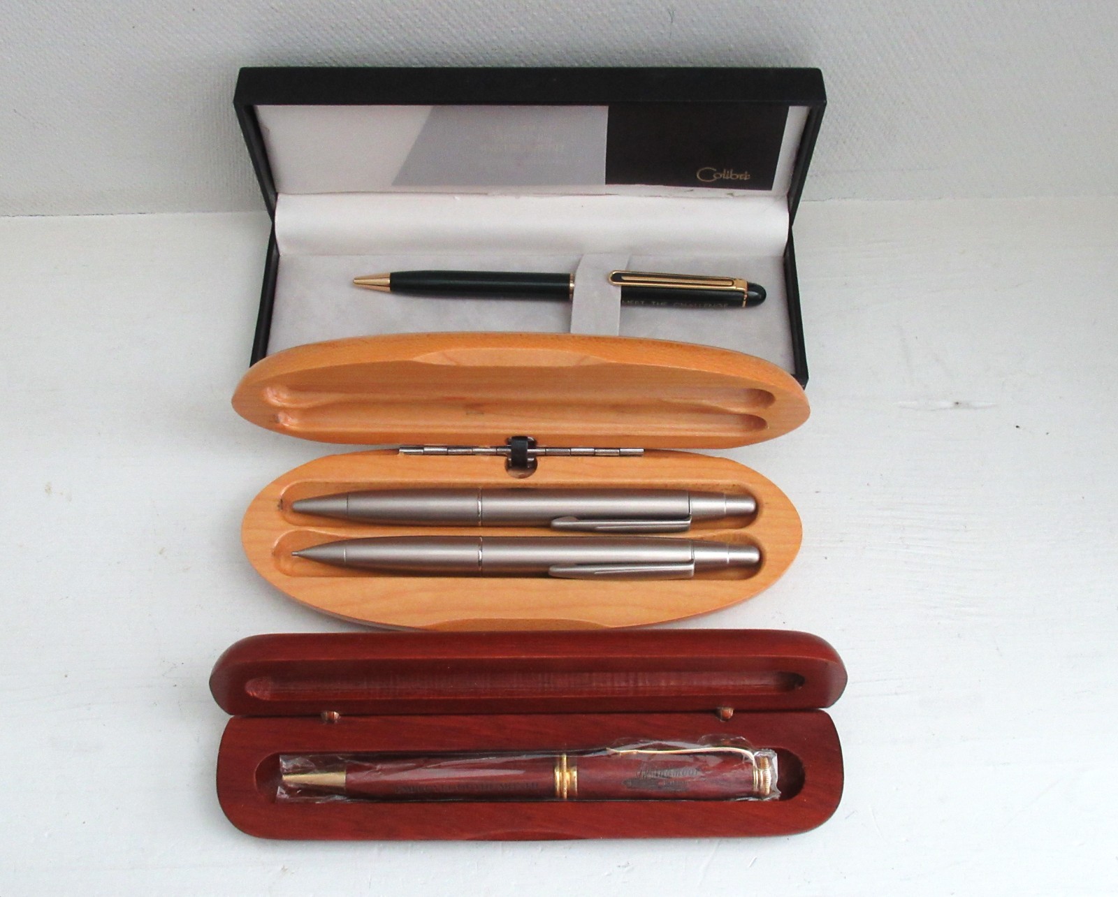 3 Vintage Ink Pens & Mechanical Pencil Colibri & More All Boxed