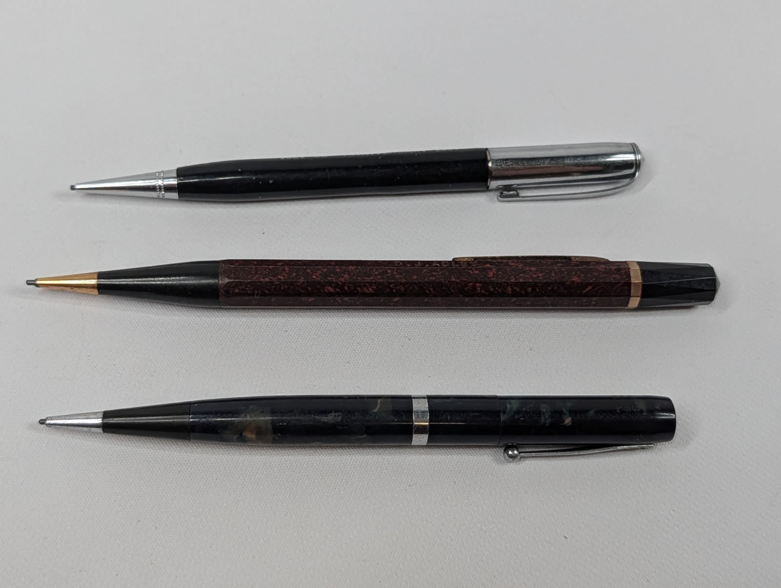 Lot of 3 Vintage Mechanical Pencils Waterman’s Redipoint Advertising