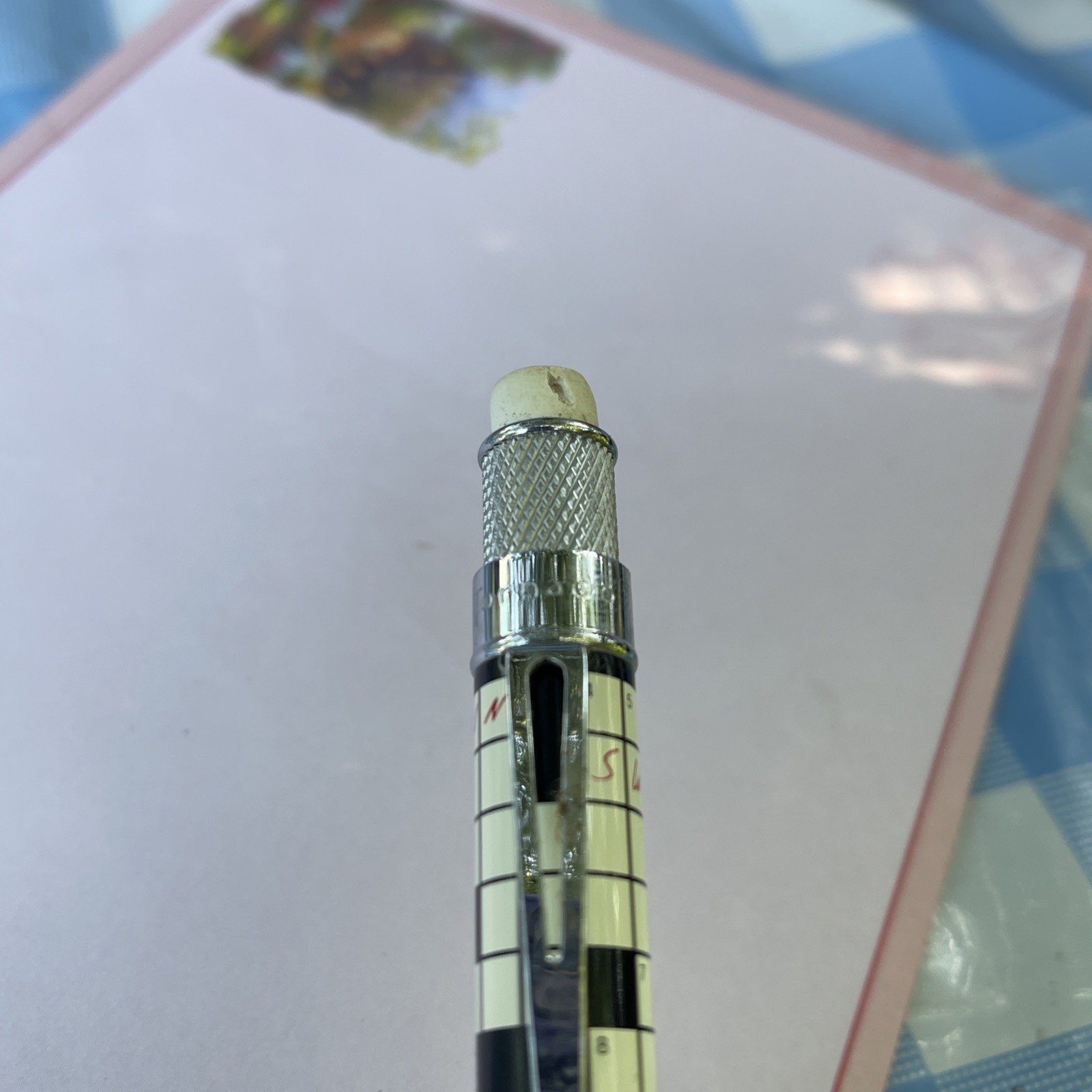 Retro 51 Tornado Mechanical Pencil featuring a crossword puzzle