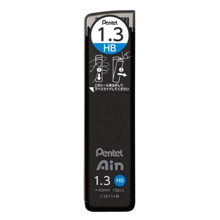Pentel Ain Mechanical Pencil Lead 1.3 mm HB,10 pieces.,C2813-HB