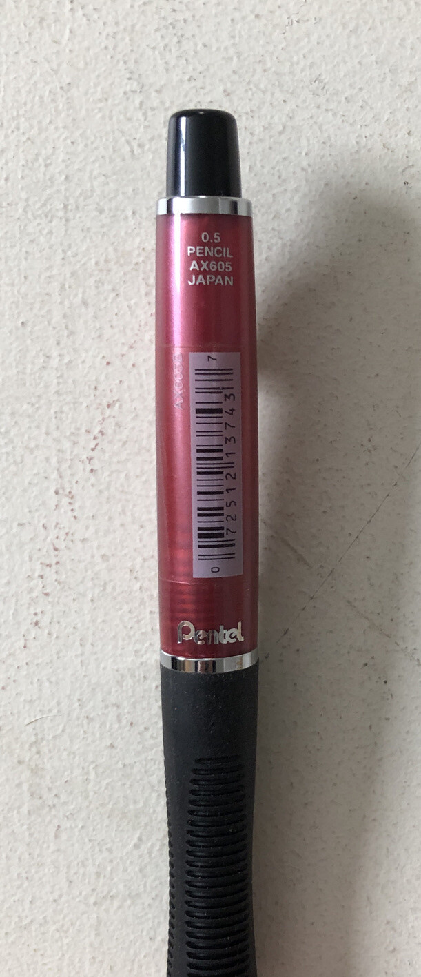 Vintage Pentel Clarius AX605 0.5mm Pencil Maroon Automatic Pencil